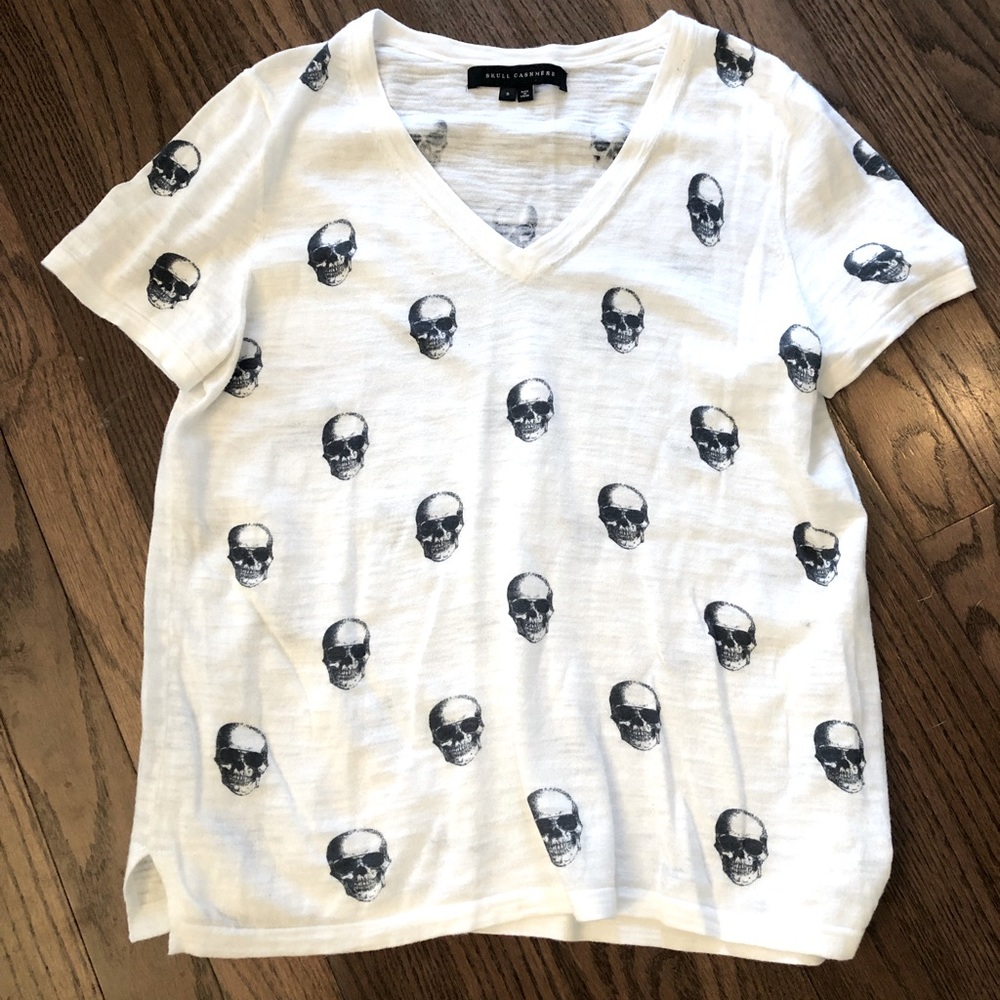 Skull Cashmere white cotton t-shirt size small